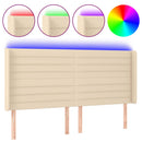 vidaXL krémszínű szövet LED-es fejtámla 203x16x118/128 cm