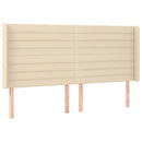 vidaXL krémszínű szövet LED-es fejtámla 203x16x118/128 cm