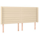 vidaXL krémszínű szövet LED-es fejtámla 203x16x118/128 cm