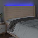vidaXL krémszínű szövet LED-es fejtámla 203x16x118/128 cm