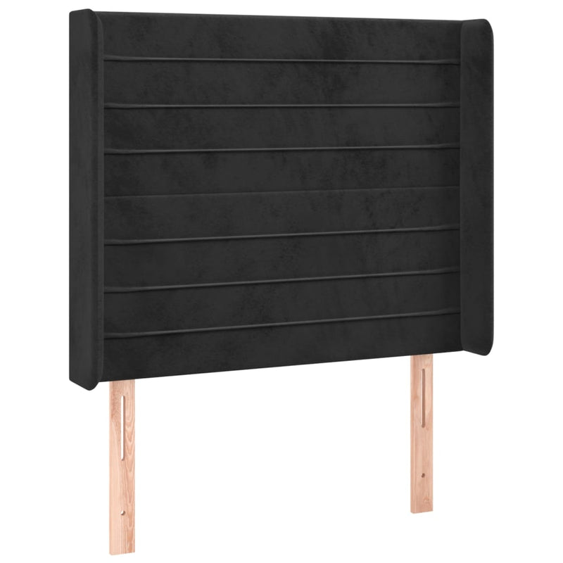vidaXL fekete bársony LED-es fejtámla 83x16x118/128 cm