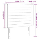 vidaXL sötétkék bársony LED-es fejtámla 83x16x118/128 cm