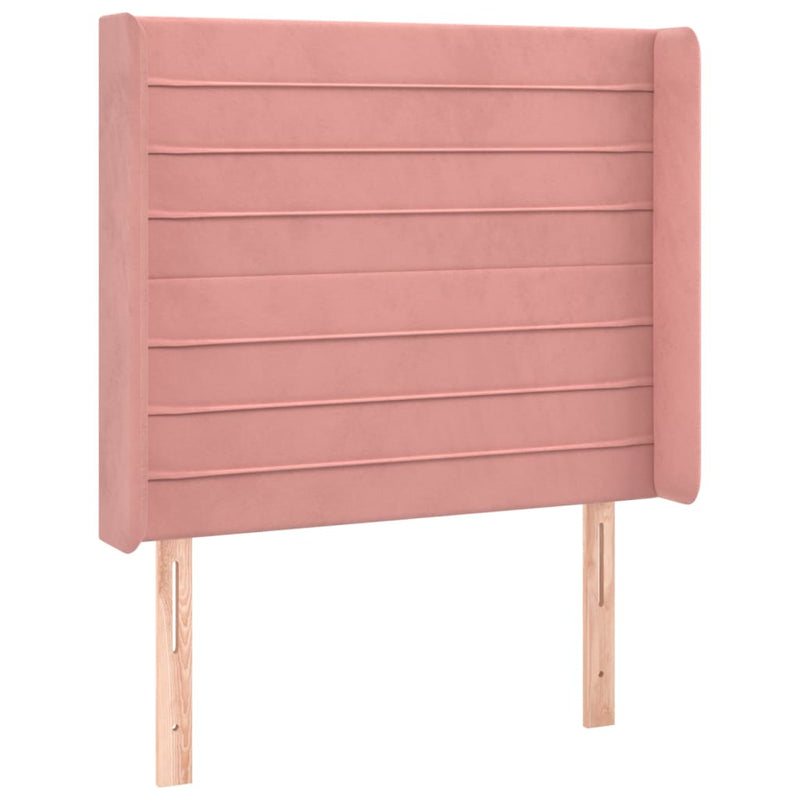 vidaXL rózsaszín bársony LED-es fejtámla 83x16x118/128 cm