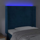 vidaXL sötétkék bársony LED-es fejtámla 93x16x118/128 cm