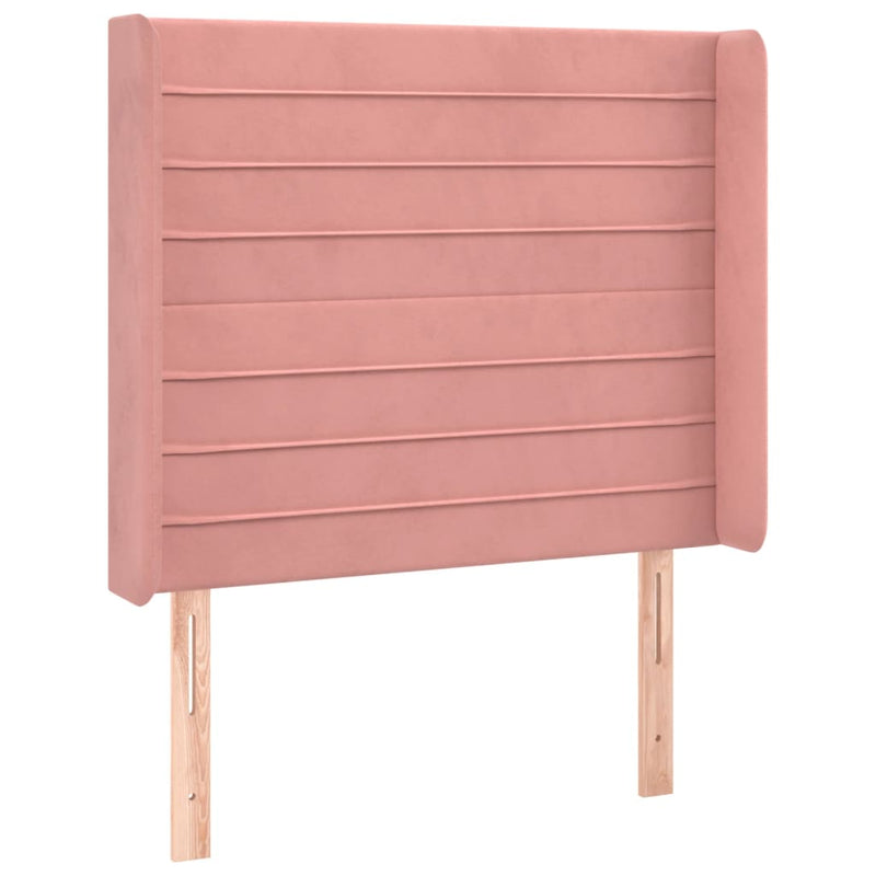 vidaXL rózsaszín bársony LED-es fejtámla 93x16x118/128 cm