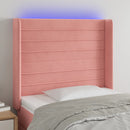 vidaXL rózsaszín bársony LED-es fejtámla 93x16x118/128 cm
