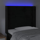 vidaXL fekete bársony LED-es fejtámla 103x16x118/128 cm