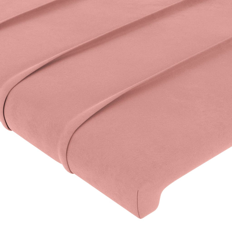 vidaXL rózsaszín bársony LED-es fejtámla 103x16x118/128 cm
