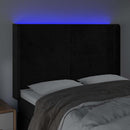 vidaXL fekete bársony LED-es fejtámla 147x16x118/128 cm