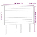 vidaXL sötétzöld bársony LED-es fejtámla 147x16x118/128 cm