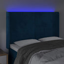 vidaXL sötétkék bársony LED-es fejtámla 147x16x118/128 cm