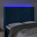 vidaXL sötétkék bársony LED-es fejtámla 147x16x118/128 cm