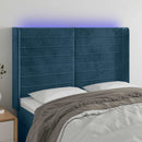 vidaXL sötétkék bársony LED-es fejtámla 147x16x118/128 cm