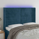 vidaXL sötétkék bársony LED-es fejtámla 147x16x118/128 cm