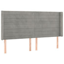 vidaXL világosszürke bársony LED-es fejtámla 163x16x118/128 cm