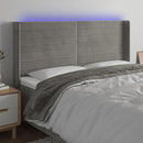vidaXL világosszürke bársony LED-es fejtámla 163x16x118/128 cm