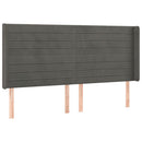 vidaXL sötétszürke bársony LED-es fejtámla 163x16x118/128 cm