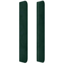 vidaXL sötétzöld bársony LED-es fejtámla 163x16x118/128 cm