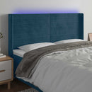 vidaXL sötétkék bársony LED-es fejtámla 163x16x118/128 cm