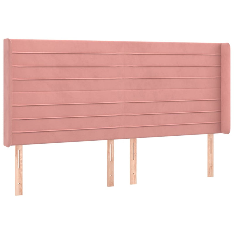 vidaXL rózsaszín bársony LED-es fejtámla 163x16x118/128 cm