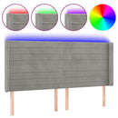 vidaXL világosszürke bársony LED-es fejtámla 183x16x118/128 cm