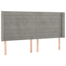 vidaXL világosszürke bársony LED-es fejtámla 183x16x118/128 cm