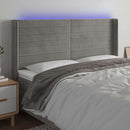 vidaXL világosszürke bársony LED-es fejtámla 183x16x118/128 cm