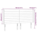 vidaXL sötétszürke bársony LED-es fejtámla 183x16x118/128 cm