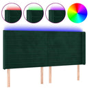 vidaXL sötétzöld bársony LED-es fejtámla 183x16x118/128 cm