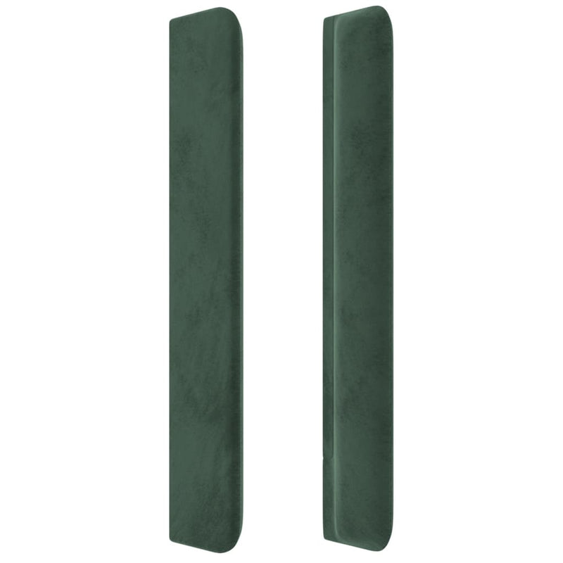 vidaXL sötétzöld bársony LED-es fejtámla 183x16x118/128 cm