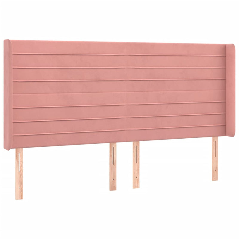 vidaXL rózsaszín bársony LED-es fejtámla 183x16x118/128 cm