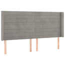vidaXL világosszürke bársony LED-es fejtámla 203x16x118/128 cm