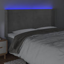 vidaXL világosszürke bársony LED-es fejtámla 203x16x118/128 cm