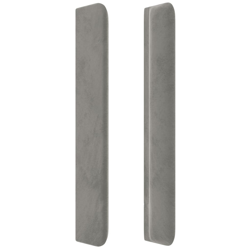 vidaXL világosszürke bársony LED-es fejtámla 203x16x118/128 cm