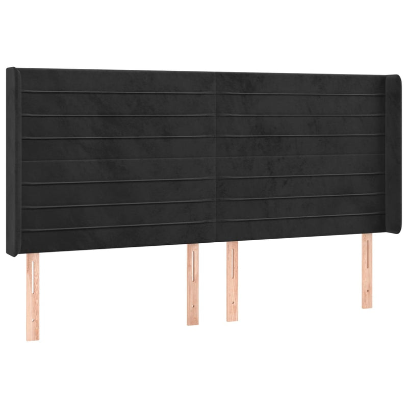 vidaXL fekete bársony LED-es fejtámla 203x16x118/128 cm