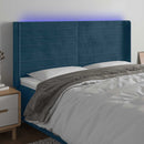 vidaXL sötétkék bársony LED-es fejtámla 203x16x118/128 cm