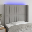 vidaXL világosszürke szövet LED-es fejtámla 83x16x118/128 cm