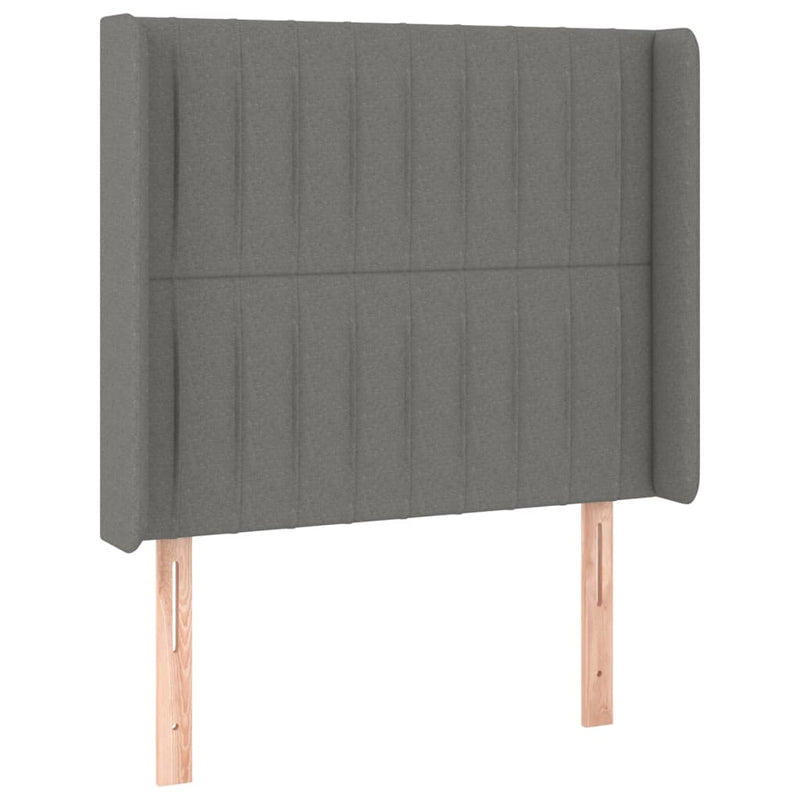 vidaXL sötétszürke szövet LED-es fejtámla 83x16x118/128 cm