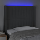 vidaXL sötétszürke szövet LED-es fejtámla 83x16x118/128 cm