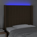 vidaXL sötétbarna szövet LED-es fejtámla 83x16x118/128 cm