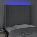 vidaXL világosszürke szövet LED-es fejtámla 93x16x118/128 cm