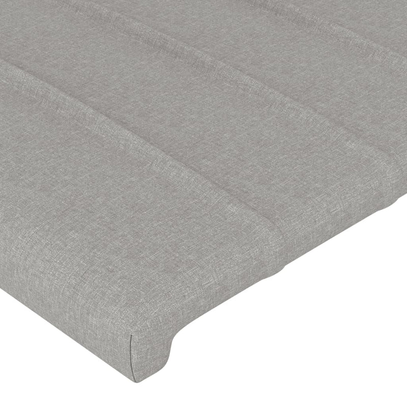 vidaXL világosszürke szövet LED-es fejtámla 93x16x118/128 cm