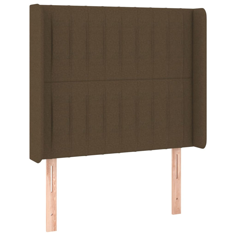 vidaXL sötétbarna szövet LED-es fejtámla 93x16x118/128 cm