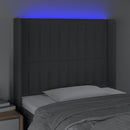vidaXL sötétszürke szövet LED-es fejtámla 103x16x118/128 cm