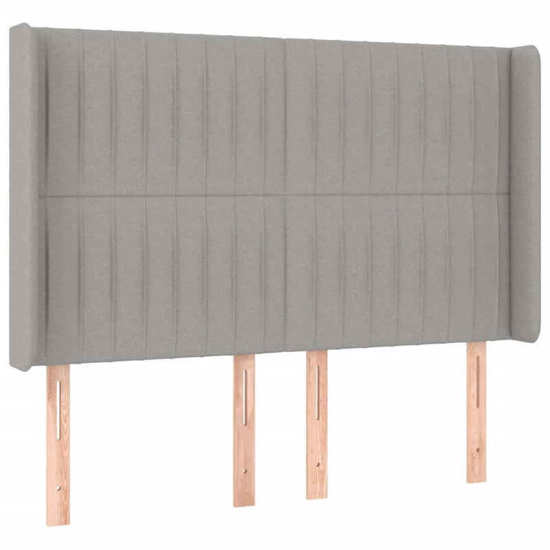vidaXL világosszürke szövet LED-es fejtámla 147x16x118/128 cm