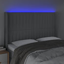 vidaXL világosszürke szövet LED-es fejtámla 147x16x118/128 cm