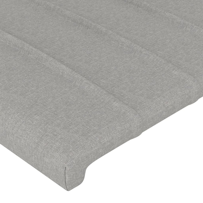 vidaXL világosszürke szövet LED-es fejtámla 147x16x118/128 cm