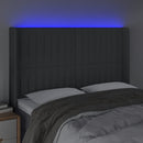 vidaXL sötétszürke szövet LED-es fejtámla 147x16x118/128 cm