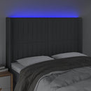 vidaXL sötétszürke szövet LED-es fejtámla 147x16x118/128 cm
