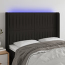 vidaXL fekete szövet LED-es fejtámla 147x16x118/128 cm